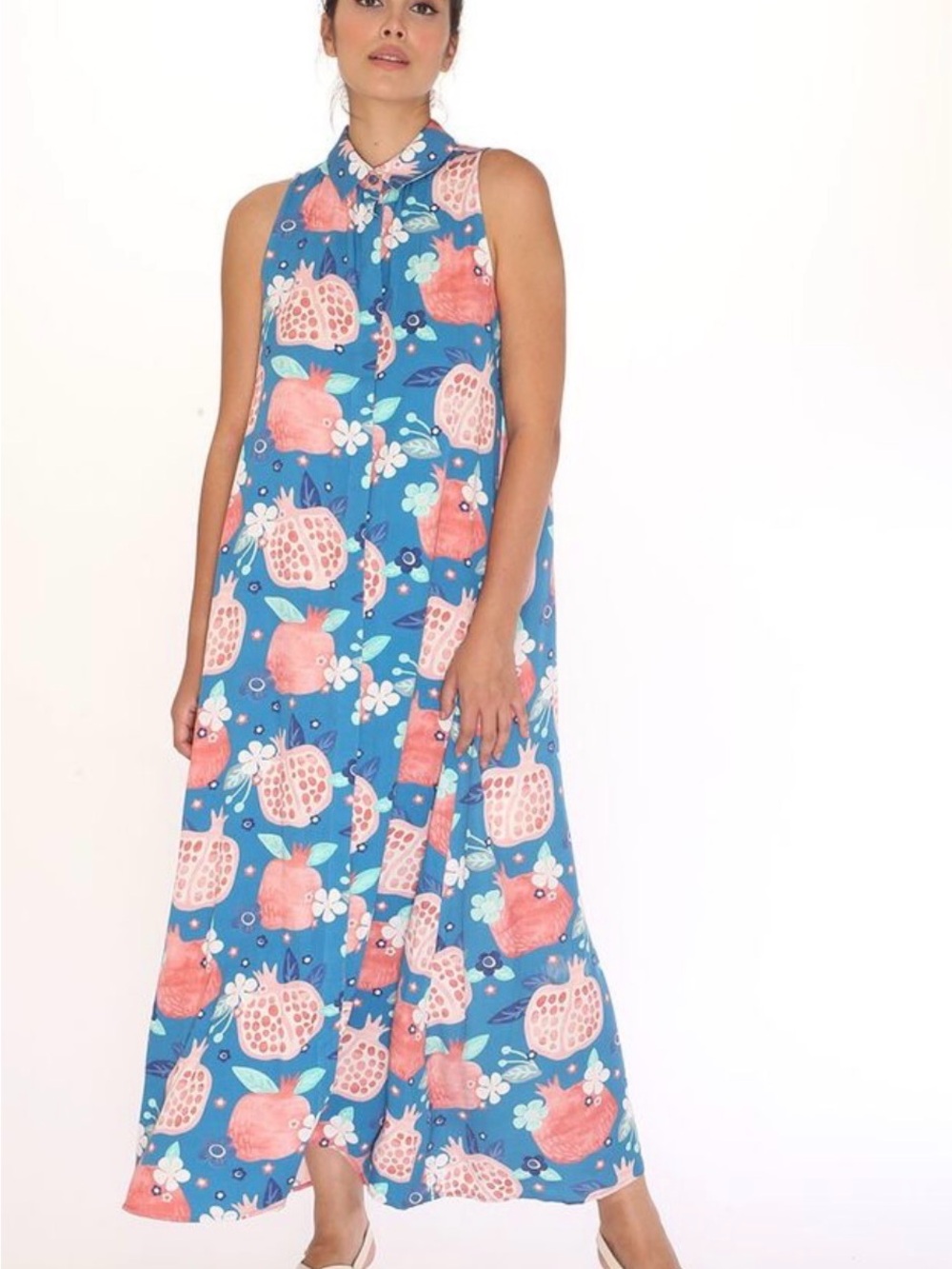 Modcloth Pepaloves Sweetness of Spring Midi Shirt Dress Pomegranate M